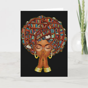 Black History Month Afro Book Lover Women Girls Li Card