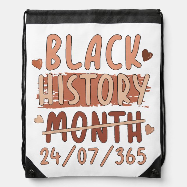 Black History Month Afro Melanin Black Women Afro  Drawstring Bag (Front)