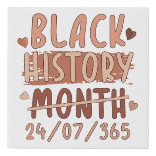 Black History Month Afro Melanin Black Women Afro  Faux Canvas Print