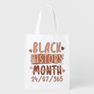 Black History Month Afro Melanin Black Women Afro  Grocery Bag
