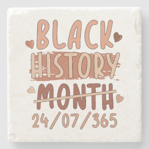 Black History Month Afro Melanin Black Women Afro  Stone Coaster