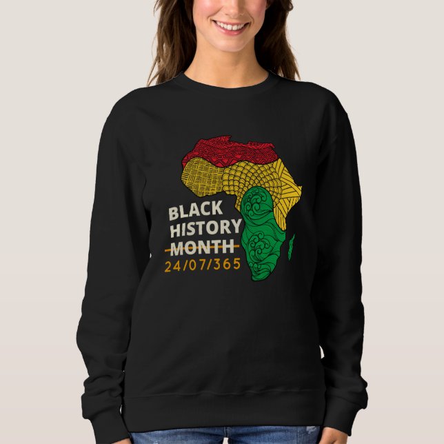 Black History Month Afro Melanin Black Women Afro  Sweatshirt (Front)