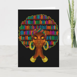 Black History Month Afro Women Book Lover Libraria Card