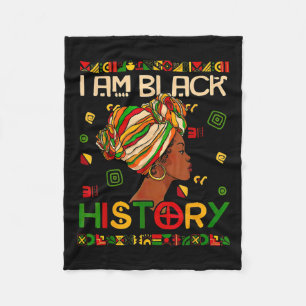 Black History Month Am Black History Black Woman Fleece Blanket