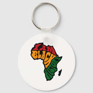Black History Month Apparel Africa Map Kente Cloth Keychain