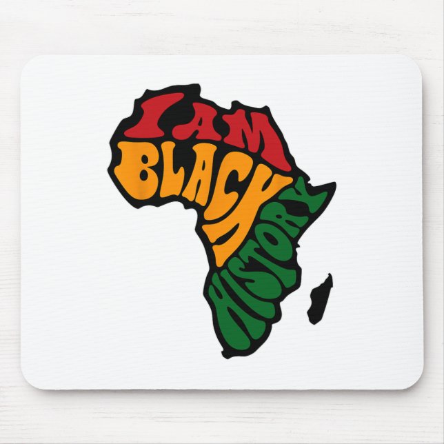 Black History Month Apparel Africa Map Kente Cloth Mouse Pad (Front)
