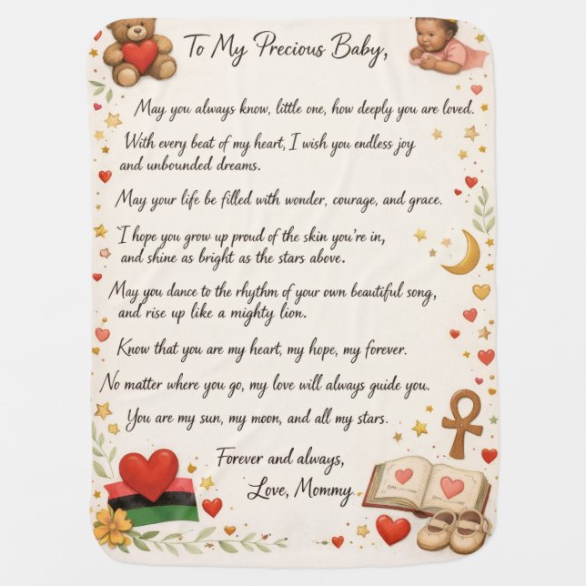 BLACK HISTORY MONTH BABY: The Shockin baby blanket (Front)