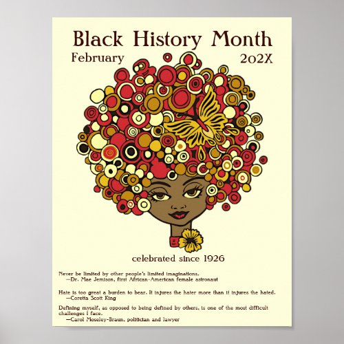 Black History Month beautiful woman retro Poster