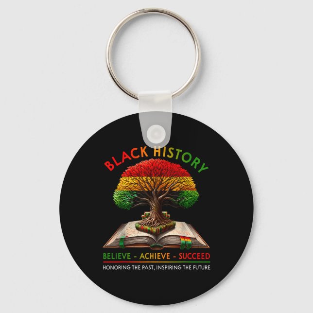 Black History Month Believe Achieve Succeed Melani Keychain (Front)