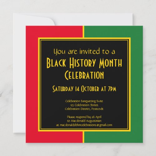 BLACK HISTORY MONTH BHM Celebration Invitation