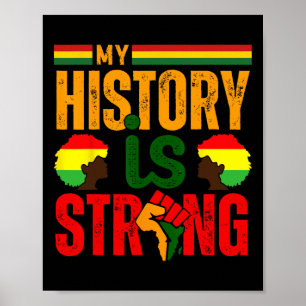 Black History Month Bhm My History Is Strong Melan Poster