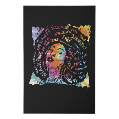 Black History Month Black Afro Woman Faux Canvas Print