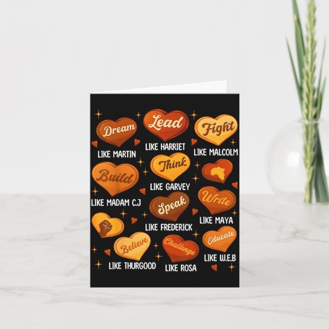 Black History Month Black Leaders African American Card (Front)