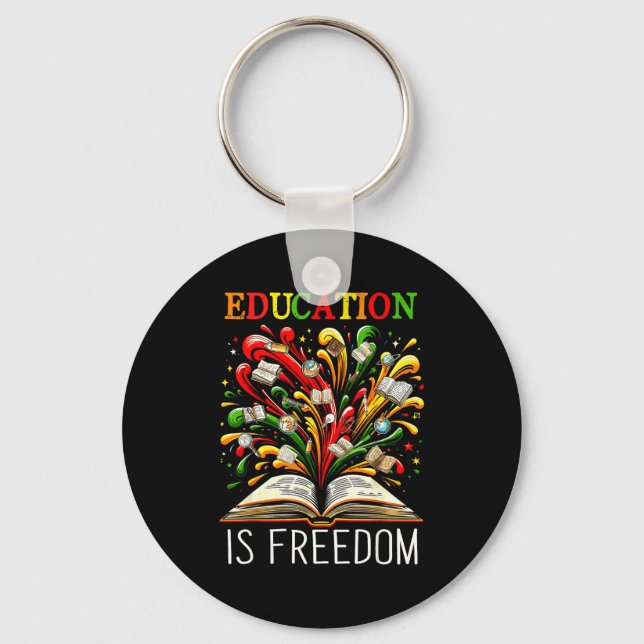 Black History Month Black Leaders African American Keychain (Front)