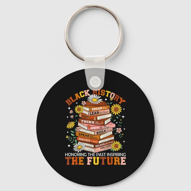 Black History Month Black Leaders African American Keychain (Front)