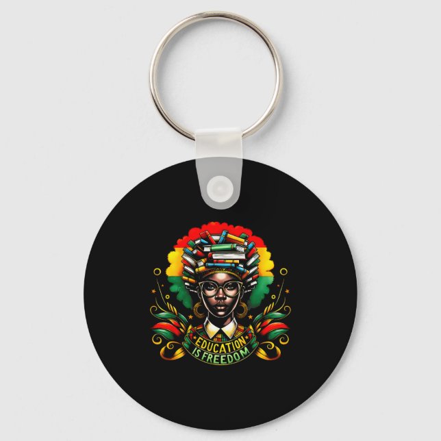 Black History Month Black Leaders African American Keychain (Front)