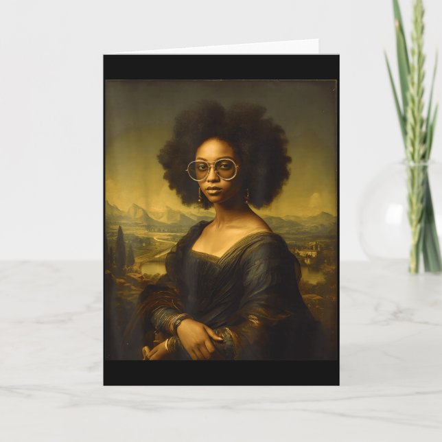 Black History Month Black Mona Lisa African Americ Card (Front)