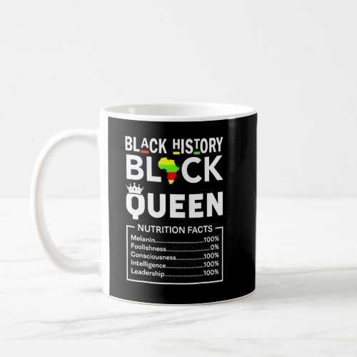 Black History Month Black Queen Nutritional Facts  Coffee Mug