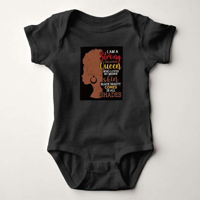 Black History Month Black Woman Afro Baby Bodysuit (Front)
