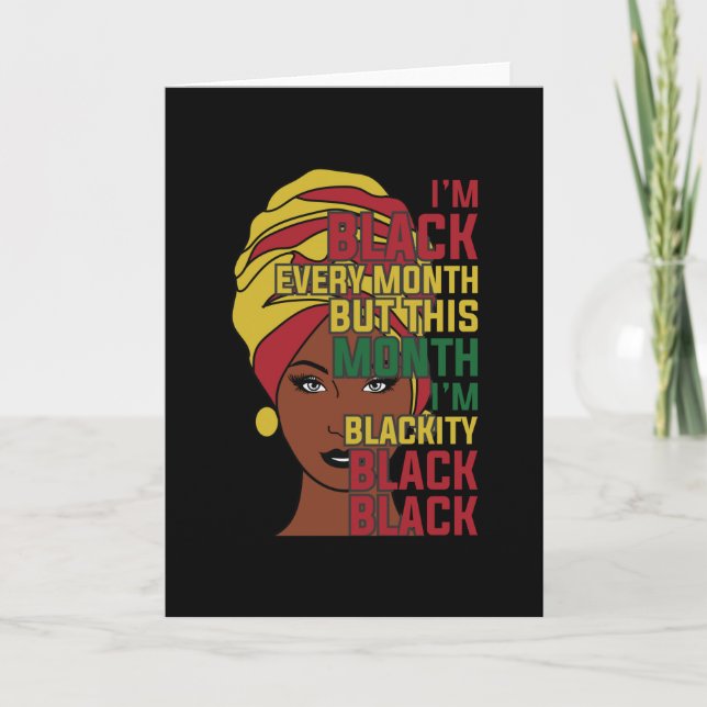 Black History Month Black Woman Afro Card (Front)