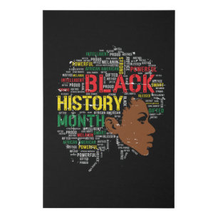 Black History Month Black Woman Afro Faux Canvas Print