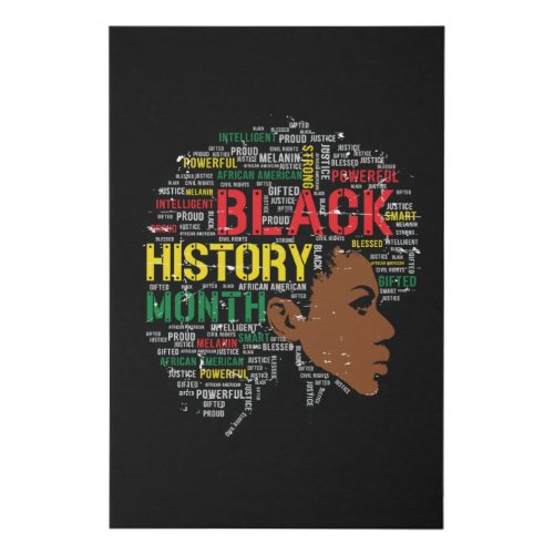 Black History Month Black Woman Afro Faux Canvas Print