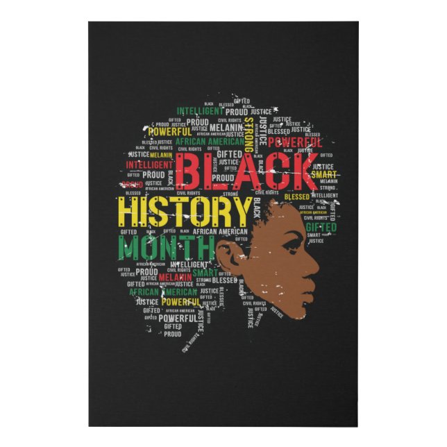 Black History Month Black Woman Afro Faux Canvas Print (Front)