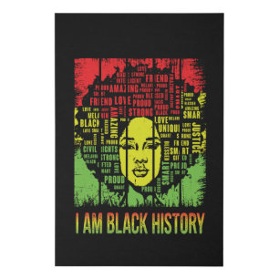Black History Month Black Woman Afro Faux Canvas Print