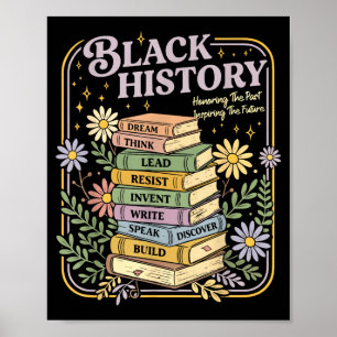 Black history month books black african american poster