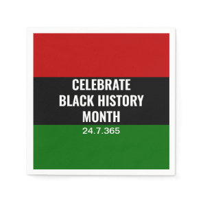 BLACK HISTORY MONTH | Celebrate | Red Black Green Napkins