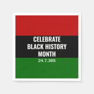 BLACK HISTORY MONTH Celebrate Red Black Green Napkins