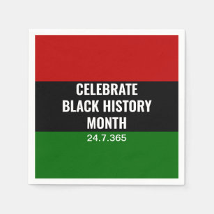 BLACK HISTORY MONTH   Celebrate   Red Black Green Napkins