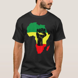 Black History Month Celebration African Map Fist T T-Shirt