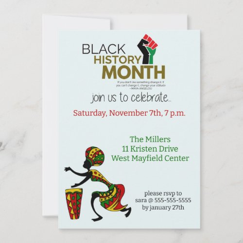 Black HIstory Month Celebration Invitation