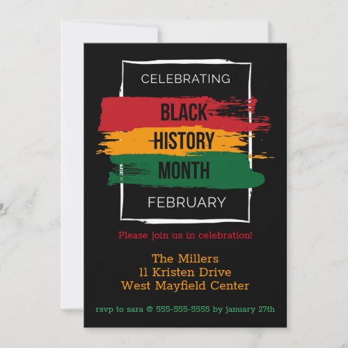 Black HIstory Month Celebration Invitation