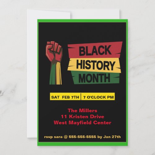 Black HIstory Month Celebration Invitation