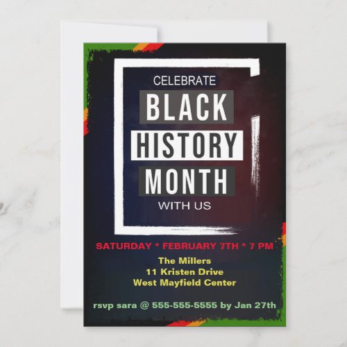 Black History Month Celebration Invitation