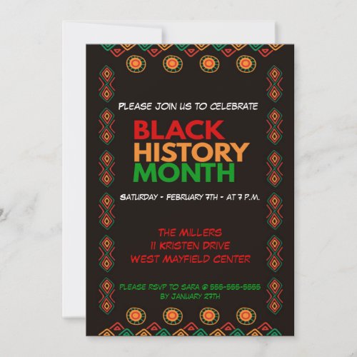 Black History Month Celebration Invitation