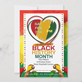Black History Month Celebration Invitation by ZazzleHolidays at Zazzle