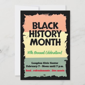 Black History Month Celebration Invitation by ZazzleHolidays at Zazzle