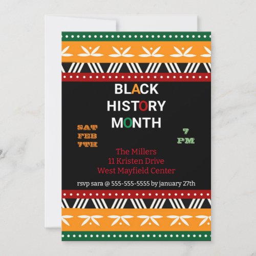 Black History Month Celebration Invitation