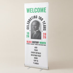 BLACK HISTORY MONTH Centennial 100 Years BHM Retractable Banner