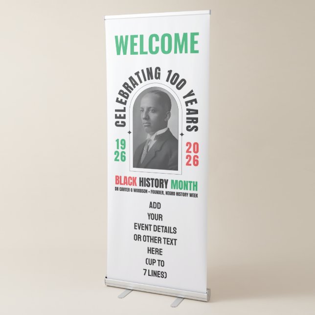 BLACK HISTORY MONTH Centennial 100 Years BHM Retractable Banner (3/4)