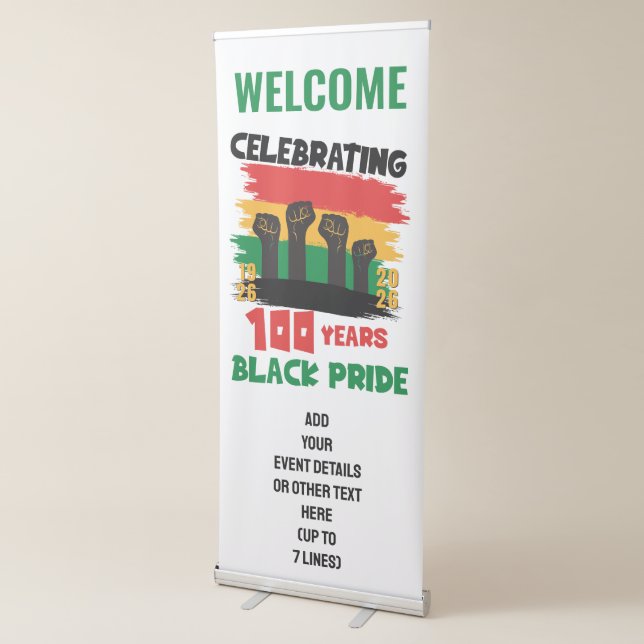 BLACK HISTORY MONTH Centennial Black Pride Retractable Banner (3/4)