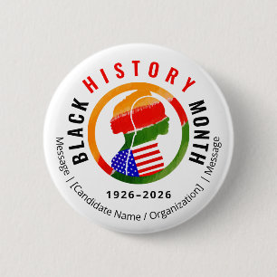 Black History Month Centennial Formal Patriotic Button