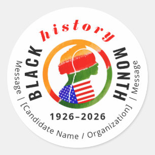Black History Month Centennial Formal Patriotic Classic Round Sticker