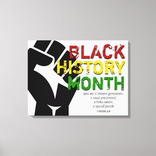 BLACK HISTORY MONTH Christian Bible Scripture Canvas Print