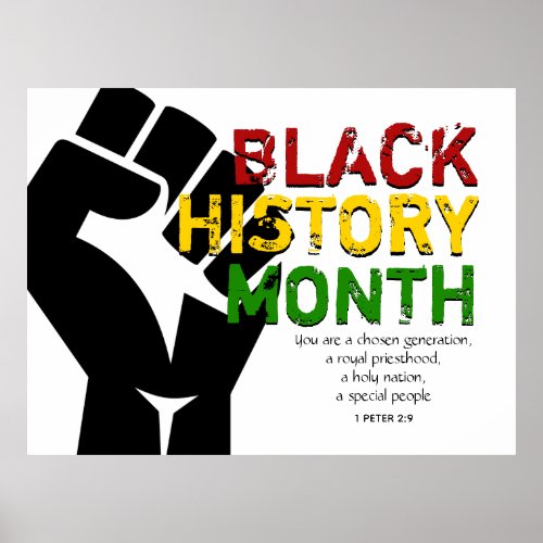 BLACK HISTORY MONTH Christian Bible Scripture Poster