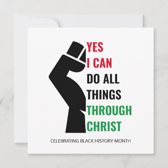 Black History Month Christian YES I CAN Card (Front)