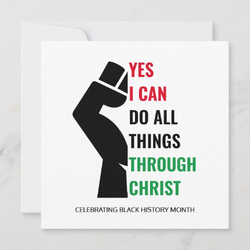 Black History Month Christian YES I CAN Card